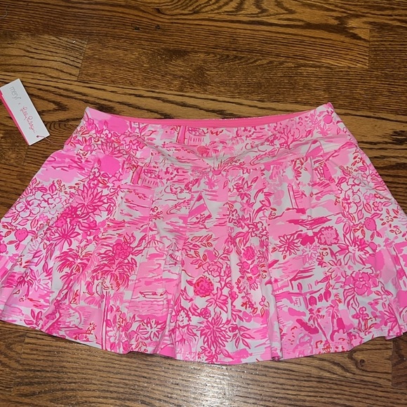 Lilly Pulitzer UPF 50+ Luxletic Annora Skort Peony Pink Seaside Scene large NWT - Picture 11 of 11